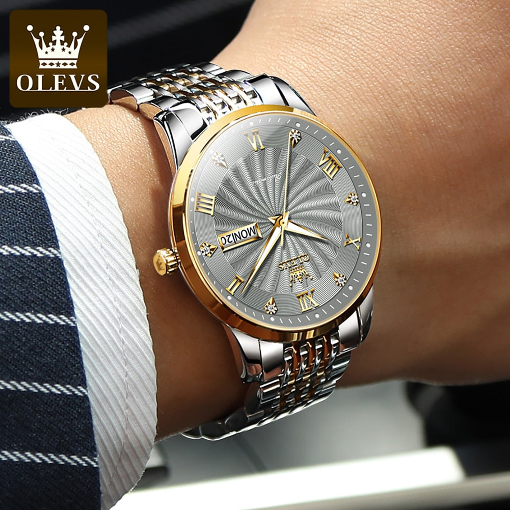 OLEVS Men Mechanical Watch Top Brand Luxury Automatic Watch Sport Stainless Steel Waterproof Watch Men relogio masculino