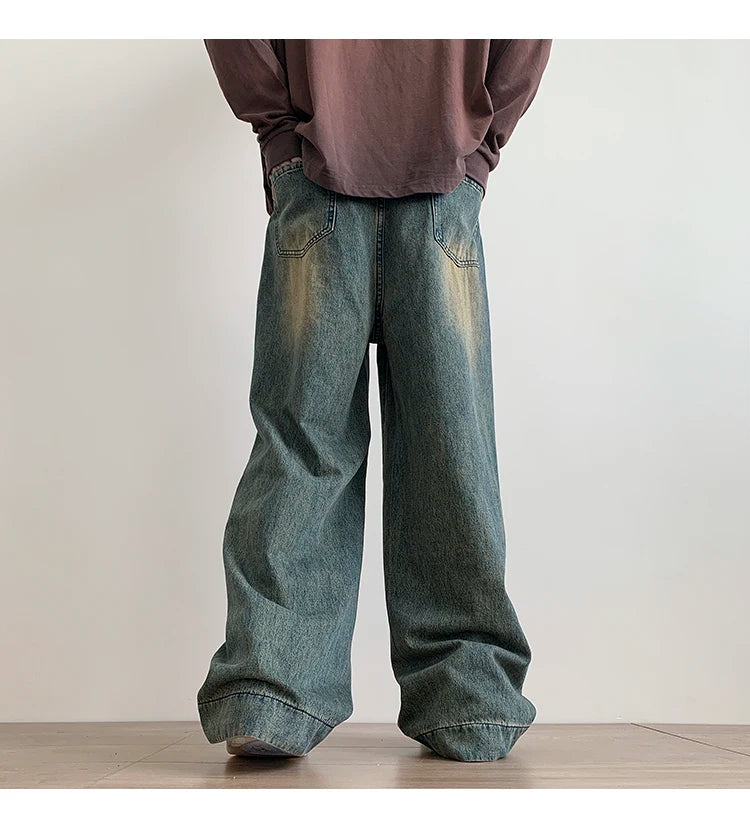 Jeans men Baggy Jeans Straight Casual Distressed Vintage Jean Pants Men Wide-leg Denim Trousers Male Oversize Streetwear Fashion