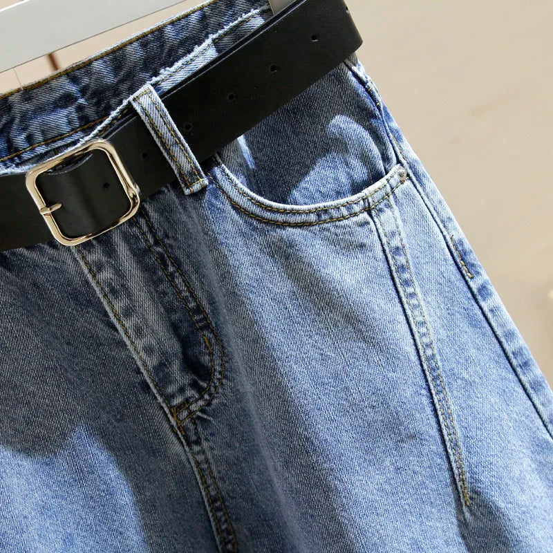 Women Jeans Blue Washed Loose Casual Denim Pants Large Size S-5XL Harem Pants Female Versatile Baggy Trousers