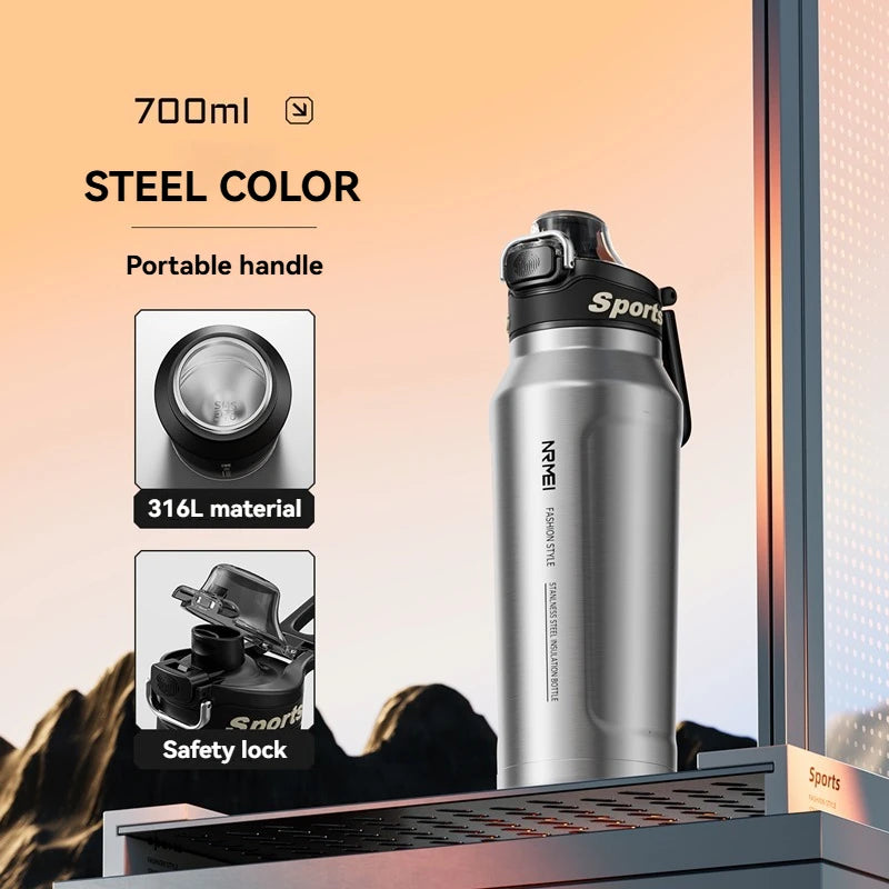 Insulated Cup Stainless Steel Outdoor Sports Water Bottle Thermal Mug Office and Home Keeps Cold and Heat Vacuum Flask