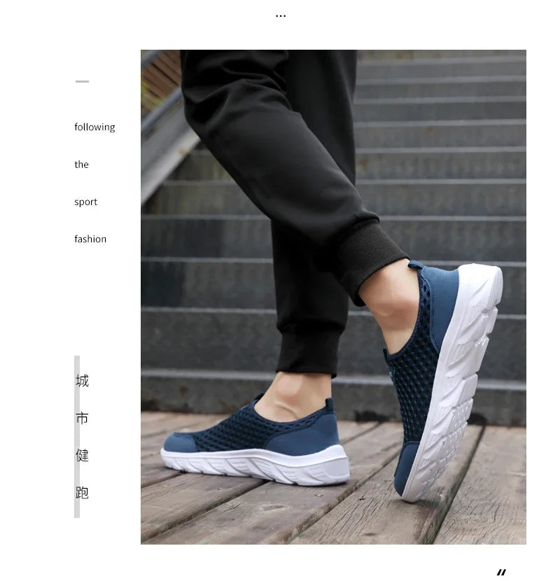 YRZL Lightweight Men Casual Shoes Breathable Slip on Male Casual Sneakers Anti-slip Men's Flats Outdoor Walking Shoes Size 39-46