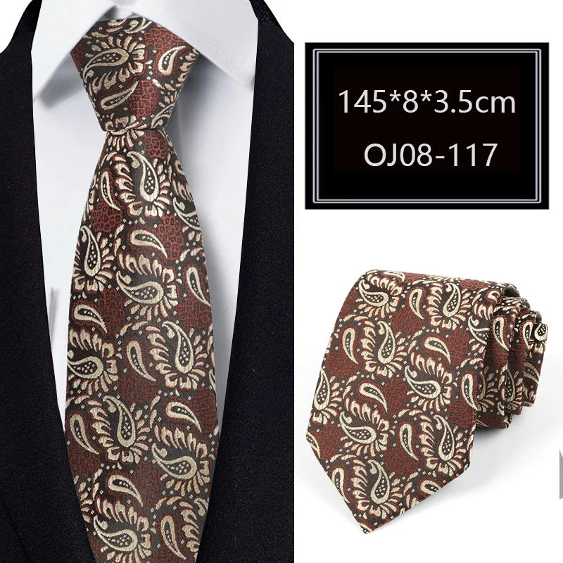 Luxury 56 Colors New Men's Tie Classic Floral Stripe Plaid 8cm Jacquard Neck Tie Necktie For Men Business Wedding Party