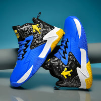 A pair of children's four-season high-top leather basketball shoes, wear-resistant and comfortable sneakers, sizes 31-40，CT-2036