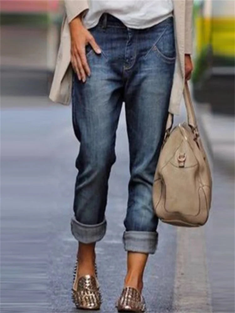 Women Jeans Harem Pants Female Streetwear Vintage Quality High Waist Femme Long Denim Trousers mon jeans for women pants