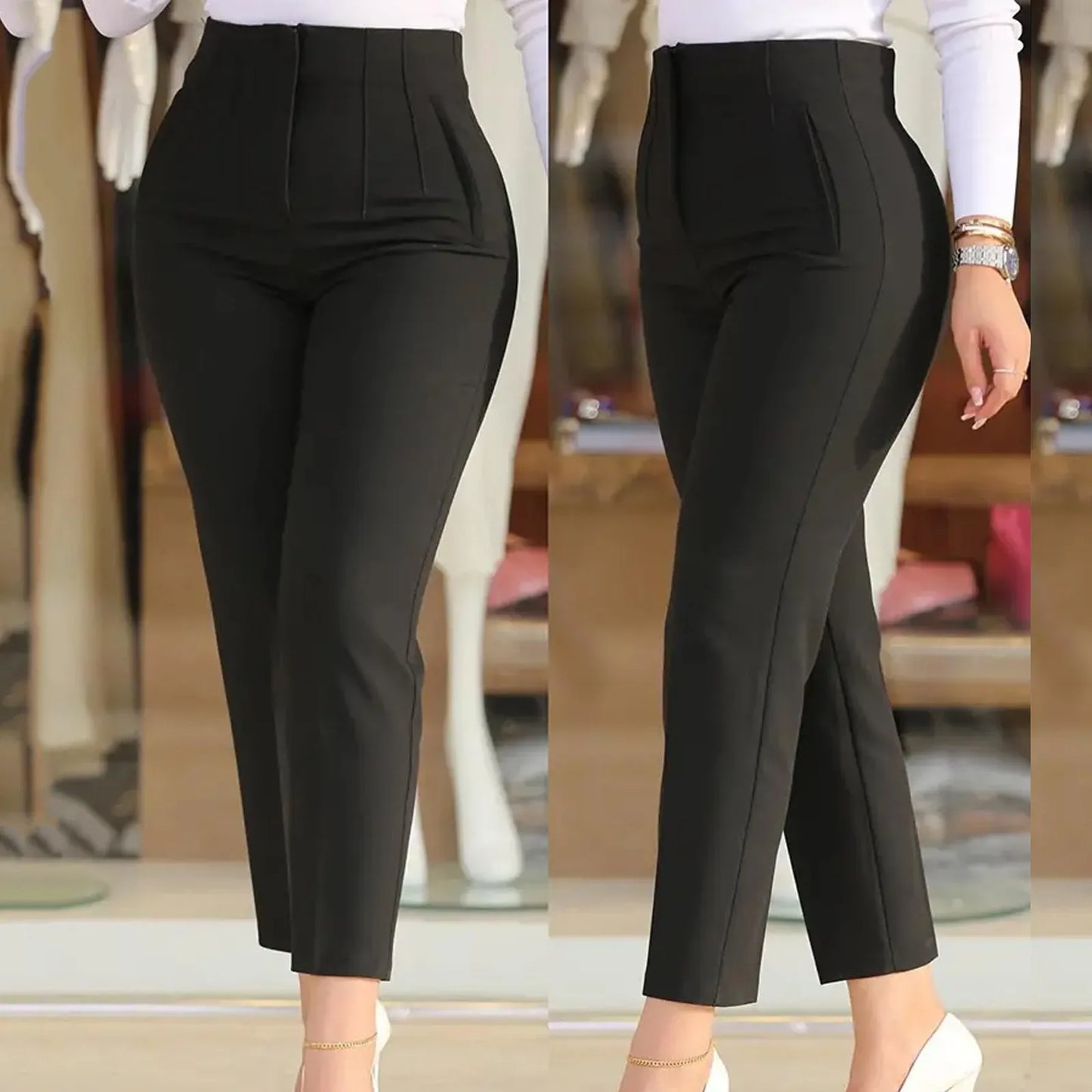 Women High Waist Cropped Work Pants Plaid Dress Pants for Women Business Casual Dress Pants for Women Business Casual