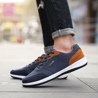 YRZL Men Shoes Spring Autumn Waterproof Walking Sneakers Leisure Male Leather Sports Shoes Non-Slip Footwear Tennis for Men