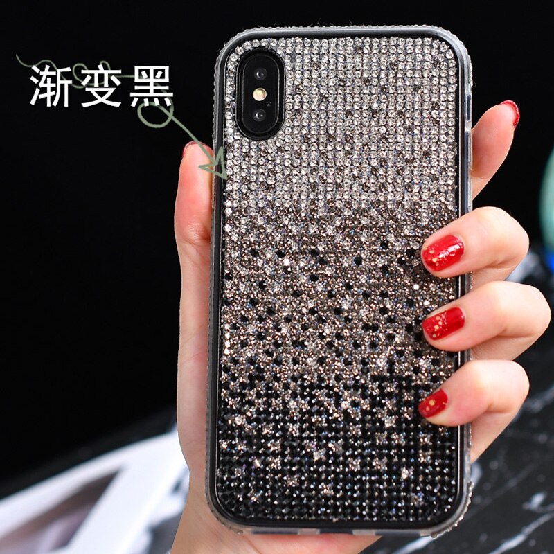 Luxury Rhinestone Glitter For Apple iPhone 14 13 12 11 Pro Max Mini XS Max X XR 7 8 Plus Shiny Diamond Hard Phone Case