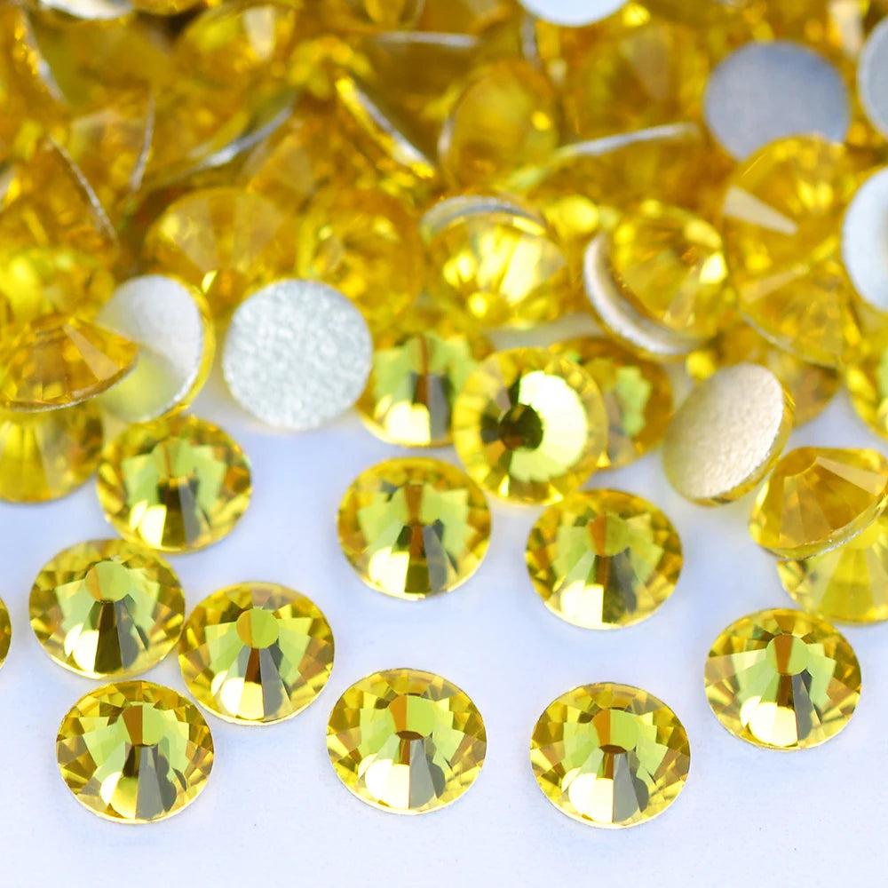 YANRUO 2058 Top Non Hotfix Flat Back Rhinestones Glass DIY Cold Fixation Nail Art Decorations Stones And Crystals Strass Crafts