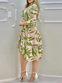 Floral Print Button Design Shirt Dress Women Long Sleeve Casual Daily Midi Work Dress