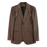 Brand Autumn Winter Strap Decoration Suit Jacket for Men Slim Fit Casual Business Blazers Fashion Wedding Groom Social Coat 2023