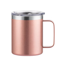 Custom Logo Name Stainless Steel Insulated Coffee Mug Tumbler with Handle 12 oz 360ml Tumbler Cup with Lid for Hot & Cold Drinks