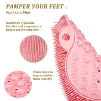 Foot & Back Scrubber Body Shower Brush Reusable Silicone Brush Foot Wash Mat Multifunction Sucker Wall Mat Foot Bathing Tool