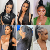 Invisi Strap 360 Glueless Full Lace Front Wigs Human Hair HD Straight 13x4 Lace Frontal Wig Pre Plucked Drawstring Wig for Women