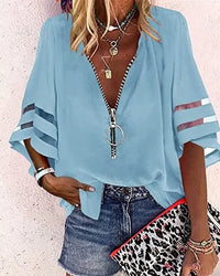 Summer Women Print Tees Shirts Loose Vintage Zipper Off Shoulder Sexy Hole Blouse Top Loose 2024 Casual Short Sleeve Tops
