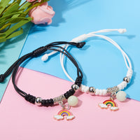 2023 Luminous Cat Star Moon Bracelet Couple Charm Handmade Adjustable Rope