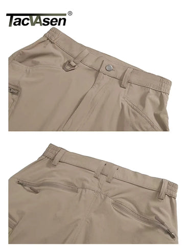 TACVASEN Summer Lightweight Trousers Mens Fishing Pants Outdoor Hiking Nylon Quick Dry Pockets Cargo Pants Casual Work Trousers