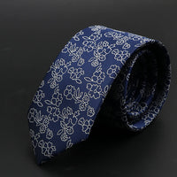 New Men Ties Solid Color Stripe Print Floral 6cm Jacquard Business Neckties Narrow Skinny Tie Wedding Prom Daily Wear Accessory