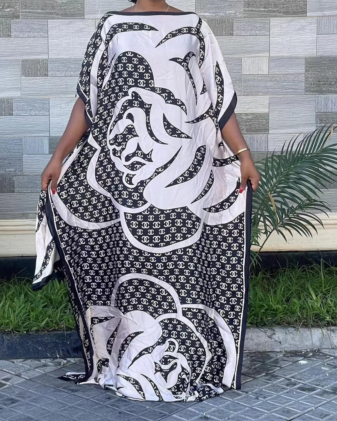 Popular African Women Bohemian Silk Printed Long Dress With Scarf Summer Promotion Muslim Lady Quality Robe Kaftan Dress