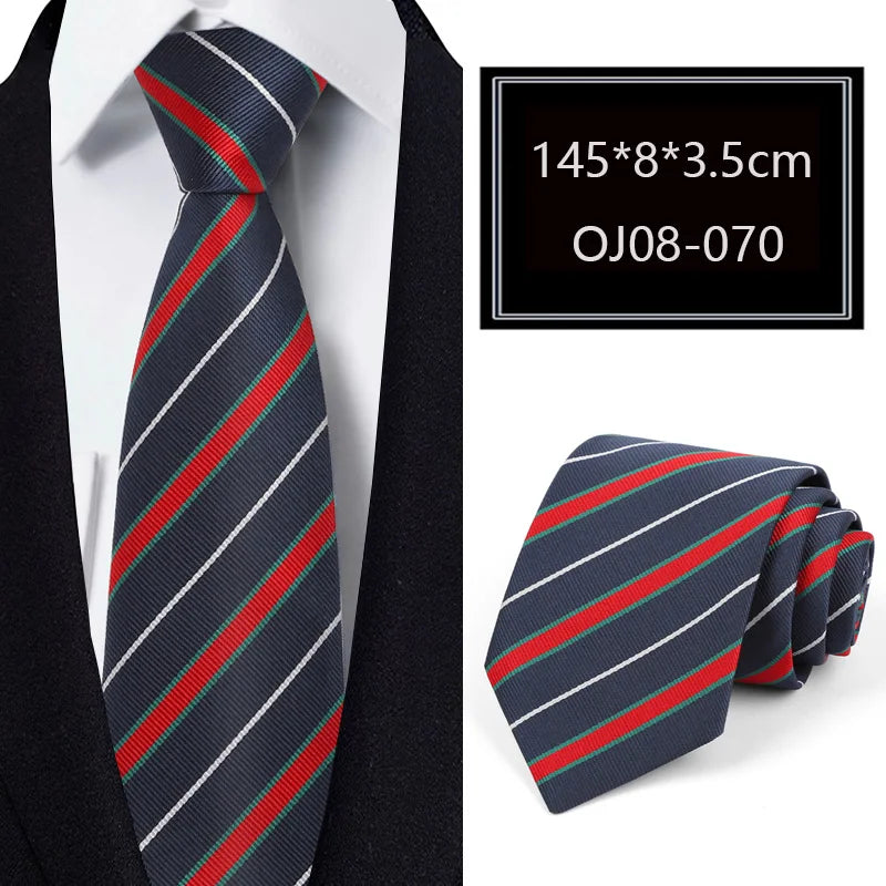 Luxury 56 Colors New Men's Tie Classic Floral Stripe Plaid 8cm Jacquard Neck Tie Necktie For Men Business Wedding Party