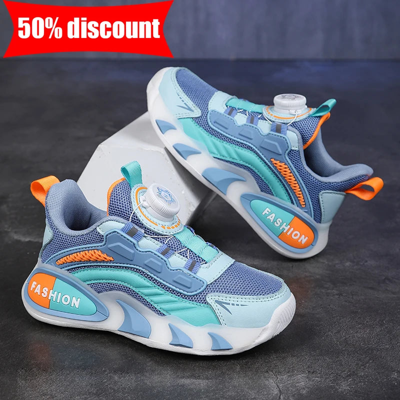 Childrens Sports Shoes 2026 New Mesh Rebound Daily Casual Walking Shoes Comfortable Anti Slip Flat Bottom Girls Jogging Shoes