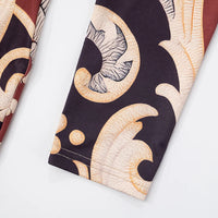 CUTENOVA Fall New Colorful Printed Women'S Jumpsuit  One-Shoulder Strapless Long Sleeves Slim Fit Elastic Ankles Jumpsuit Female