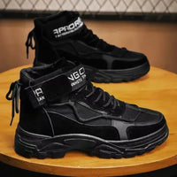 Men's Platform Boots Fashion Desert Boots New Comfortable Non-slip Hiking Shoe High Top All-match Work Boots Bota Masculina