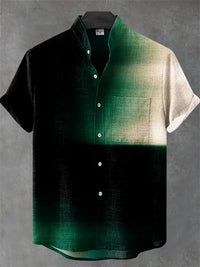 New Men's Linen Short Sleeve Shirt Best Selling Style Touch Comfortable Fabric 3D Art Print Ocean Pattern