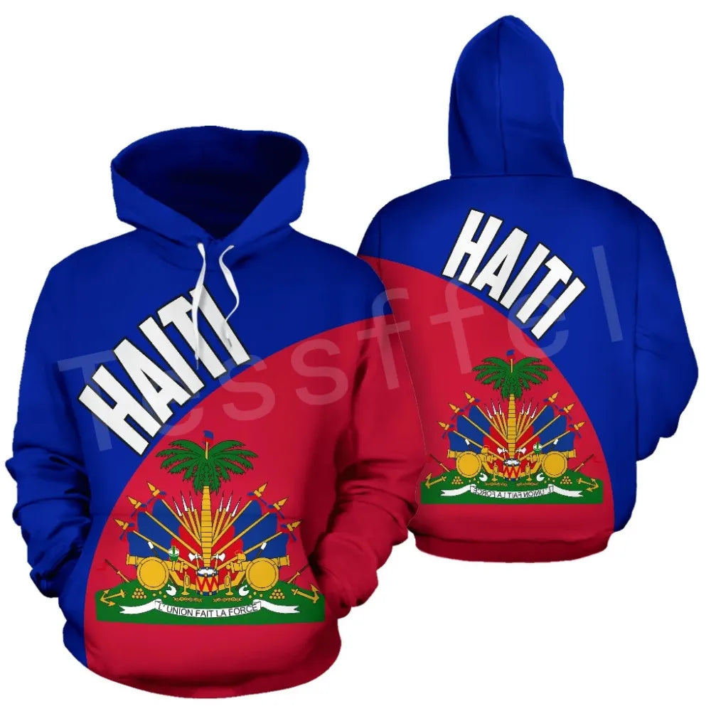 Tessffel Country Emblem Flag Caribbean Sea Haiti Island Retro Pullover Men/Women Tracksuit Jacket 3Dprint Streetwear Hoodies A12