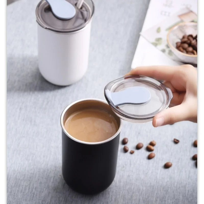 Stainless Steel Coffee Cup 300ML Mug with Lid Simple Insulated Coffee Mug Thermal Bottle Heat-resistant Thermos Mug Drinkware