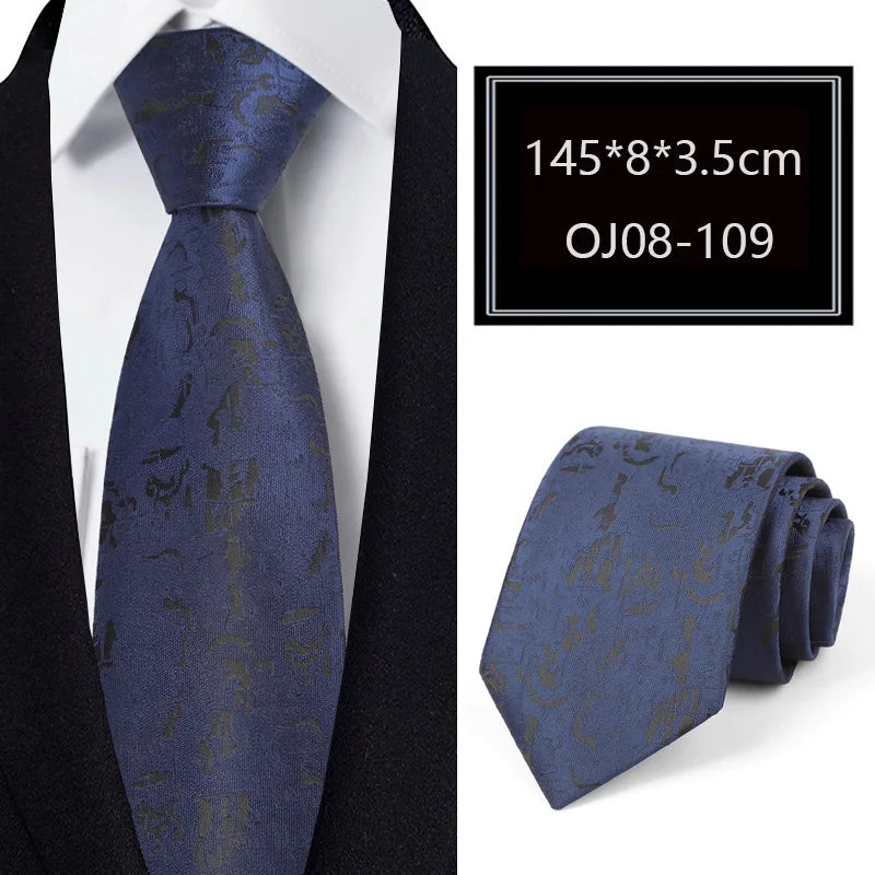 Luxury 56 Colors New Men's Tie Classic Floral Stripe Plaid 8cm Jacquard Neck Tie Necktie For Men Business Wedding Party