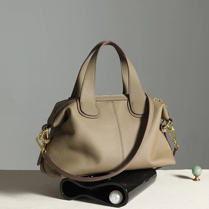 Ladies' luxury handbag high-quality genuine leather large capacity pillow bag with a ladylike temperament suitable for shopping