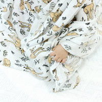 HappyFlute Baby Muslin Swaddle 100% Cotton Summer Soft Cute Print Baby Blanket 120*110CM