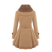 New Women 's Woolen Jacket Fashion Women 's Wear Slim Fit Long Double-Breasted Woolen Coat Women 's Windbreaker