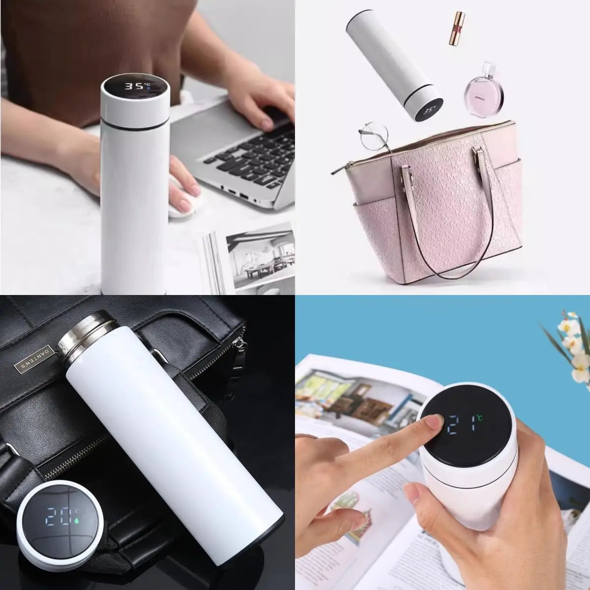 500ml Stainless Steel Thermos Cup with Temperature Display Outdoor Vacuum Insulated Divided Bottle Travel Mug Fathers Day Gift
