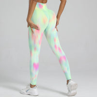 New Tiedye Gym Leggings Seamless Women Push Up Stretch Pants Scrunch Sports High Waist Booty Lifting Workout Yoga Leggins Nylon