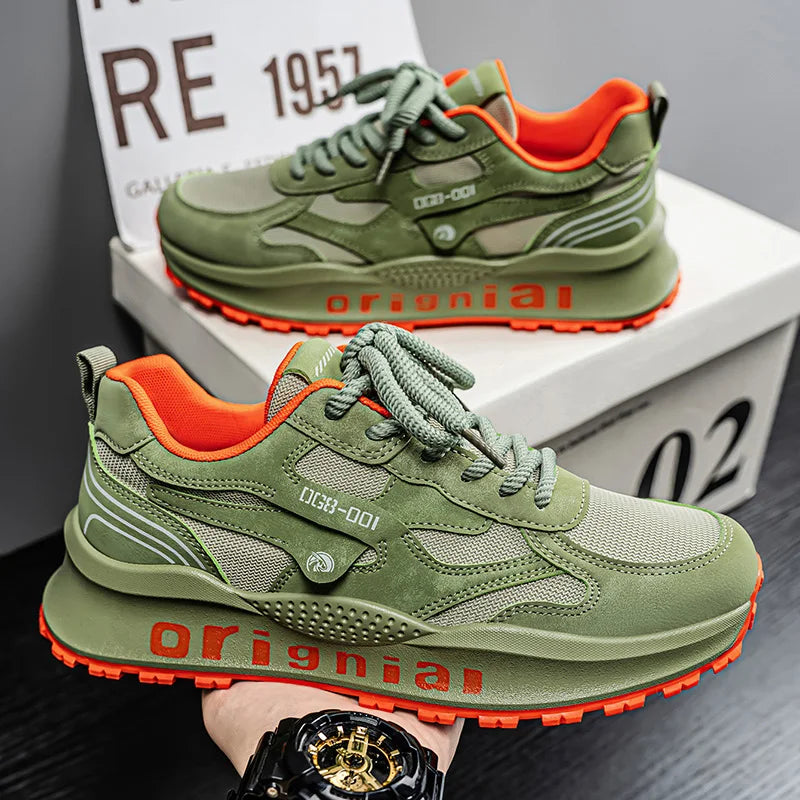 2025 spring men's new outdoor mesh sports shoes breathable comfortable soft sole casual shoes