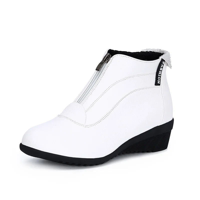 Winter Boots Women 2020 Women Snow Boots Wedge Heels Winter Shoes Women Warm Fur Casual Shoes Zip Women's Shoes Botas Mujer