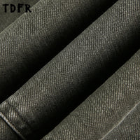 Spliced Faded Jeans Mens Retro Casual Washed Distressed Baggy Wide Leg Banana Denim Pants Man