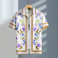 Summer 3d graffiti print shirt Casual fashion business men Hawaiian shirt Women Holiday button shirt ropa de hombre