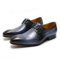 Business Casual Men's Shoes Size 38-47 Gradient Color Calfskin Leather Low Top Breathable Wear-Resistant Fashionable Shoes