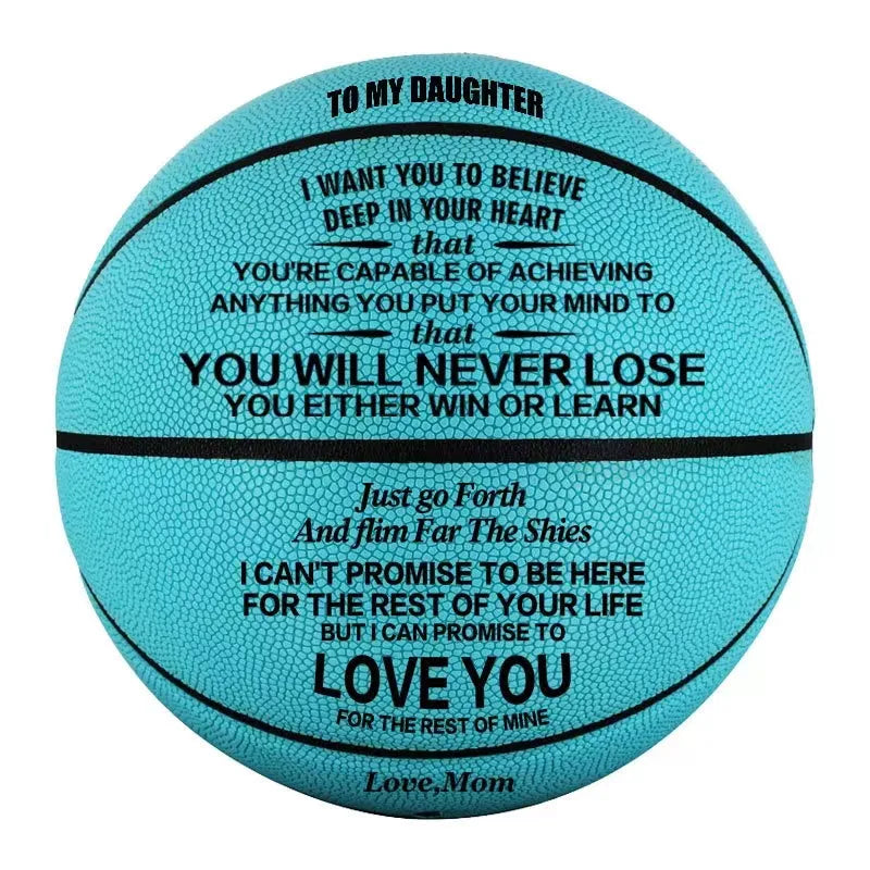 Engraved Basketball Gifts for Daughter with To My Daughter Words Basketabll Standard Size 7 PU Leather Training Ball for Chrisma