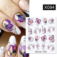 Harunouta 1 Sheet Nail Water Decals Transfer Lavender Spring Flower Leaves Nail Art Stickers Nail Art Manicure DIY