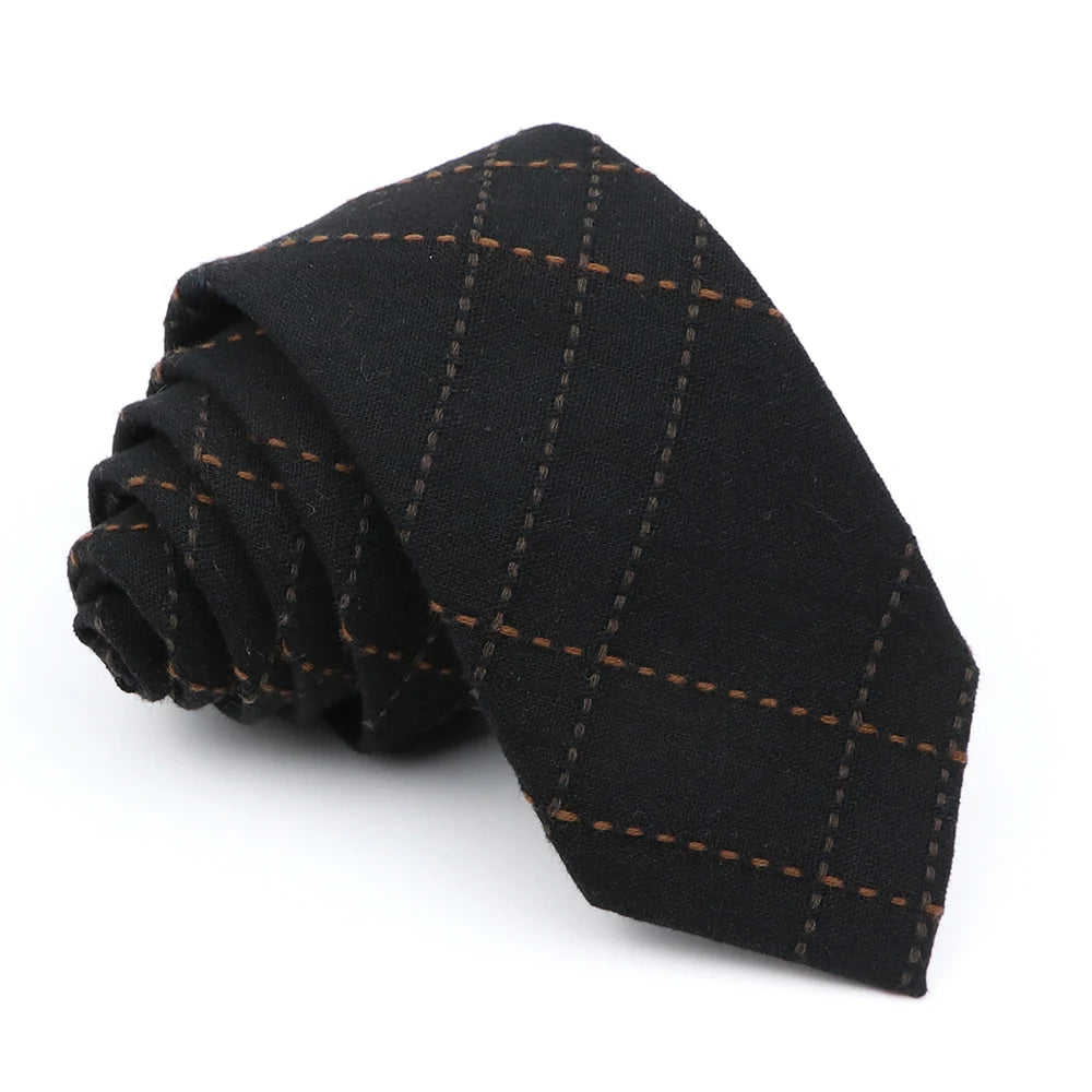 New Design Cotton Tie Plaid Necktie Gift For Men Free Shipping Fashion Casual Man's Neckties Wedding Party Suits Print Cravat