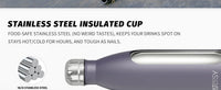 WATERSY 500ml Insulated Water Bottle, Stainless Steel Thermal Leakproof Flask, BPA-Free Double Walled Vacuum Bottle for Sports