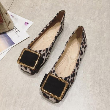 Leopard Shoes Women Flats Casual Slip-on Boat Shoes Woman Footwear Elegant Ladies Shoes