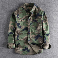 Male Single Breasted Shirts Turn Down Collar Long Sleeve Cardigan Men Shirt Loose Button Safari Style Slight Strech Print