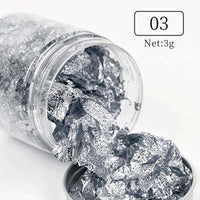 1 Box Silver Irregular Aluminum Foil Colorful Paper Nail Art Sticker 3D Glitter DIY Manicure UV Gel Polish Nail Decoration Tools