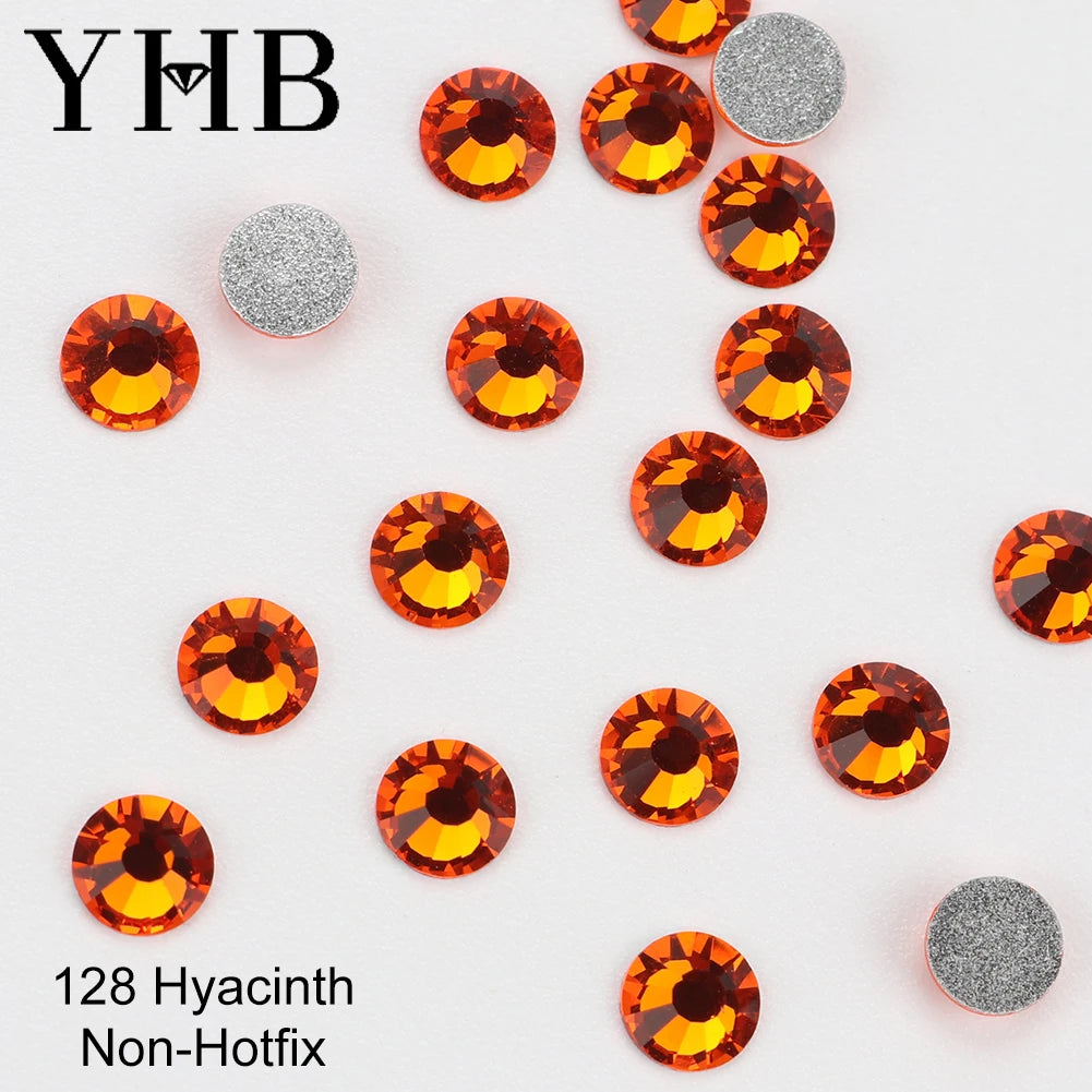 YHB 101-133Cold Fixation Crystal Cristales Flatback Silver Back Non Hotfix Rhinestones For Bags Shoes Garment Phone DIY Nail Art