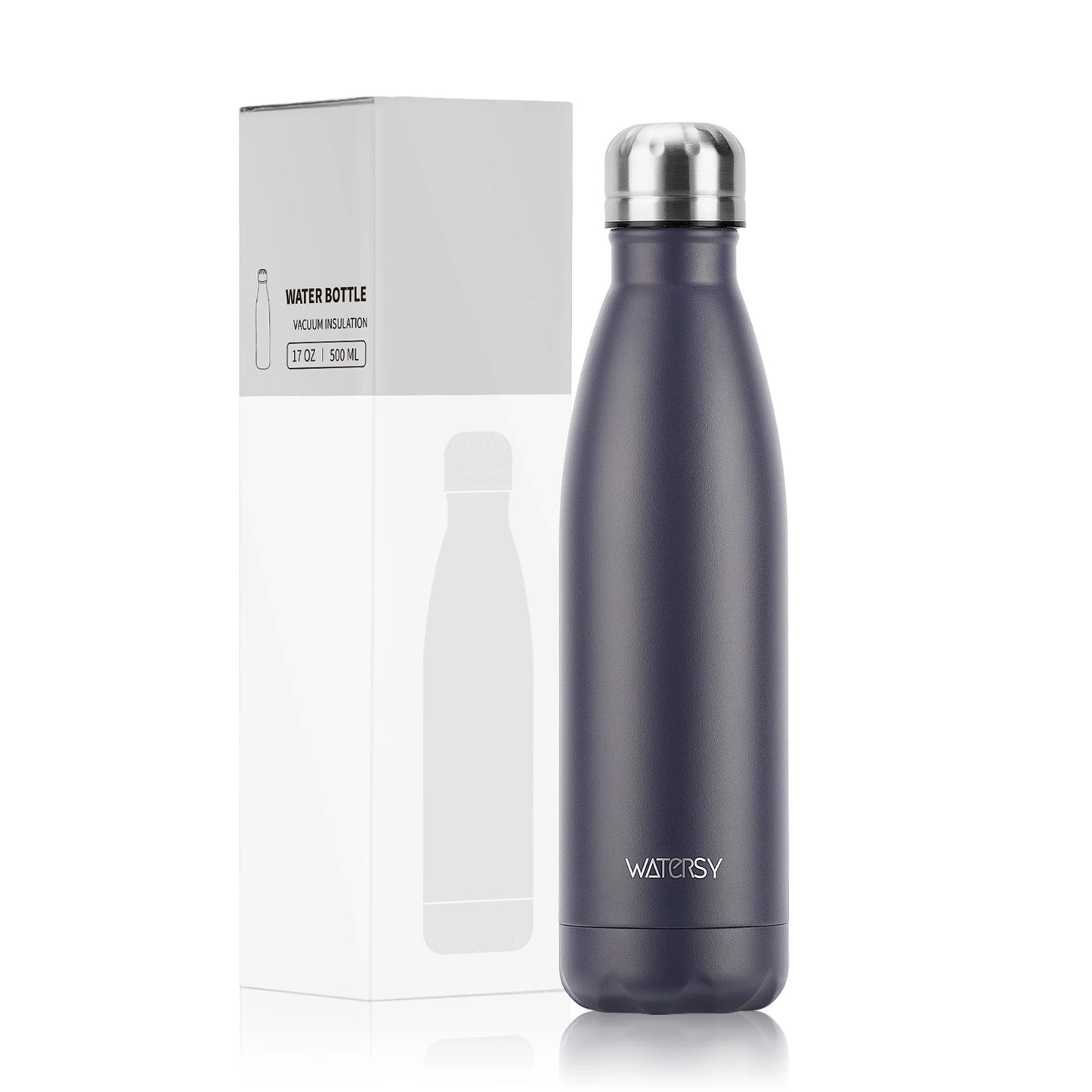 WATERSY 500ml Stainless Steel Vacuum Flask, Insulated Thermos Cup for Coffee & Water, Double Wall Thermal Bottle for Sports