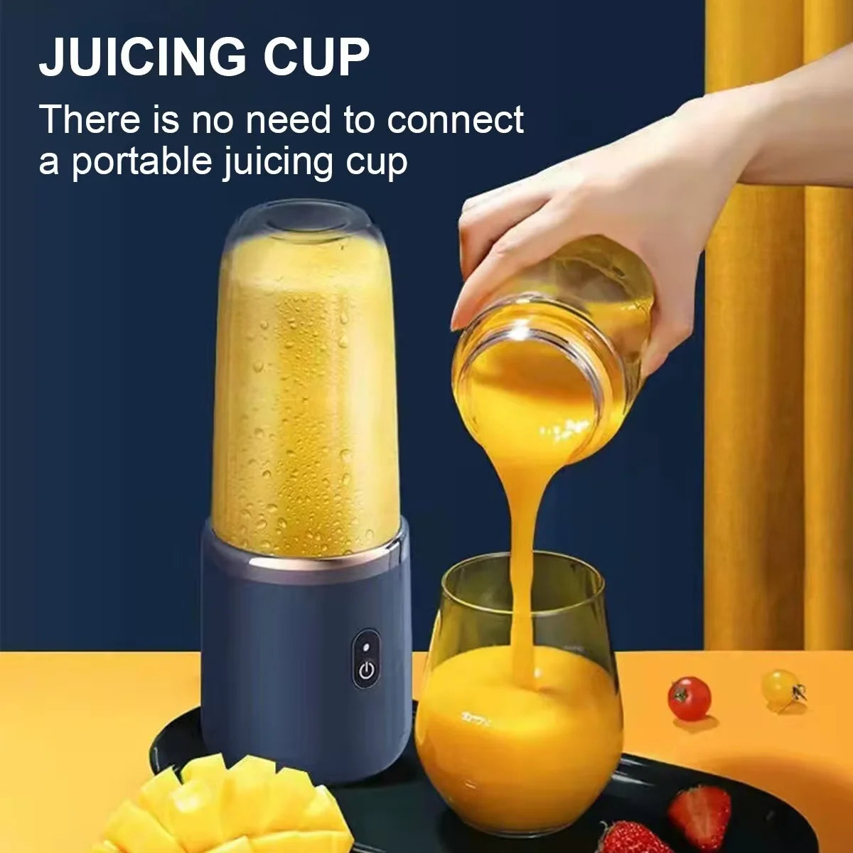 USB Personal Mini Juicer Cup Portable Handheld Travel Blender with Single Double Cups for Water Bottles
